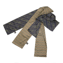 He Jianghai The same original 80 Port wind simulation silk wild long narrow scarf mens and womens retro decorative small scarf