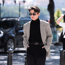 He Jianghai The same 2019 vintage plaid single West Port wind casual plaid suit loose and wild suit jacket