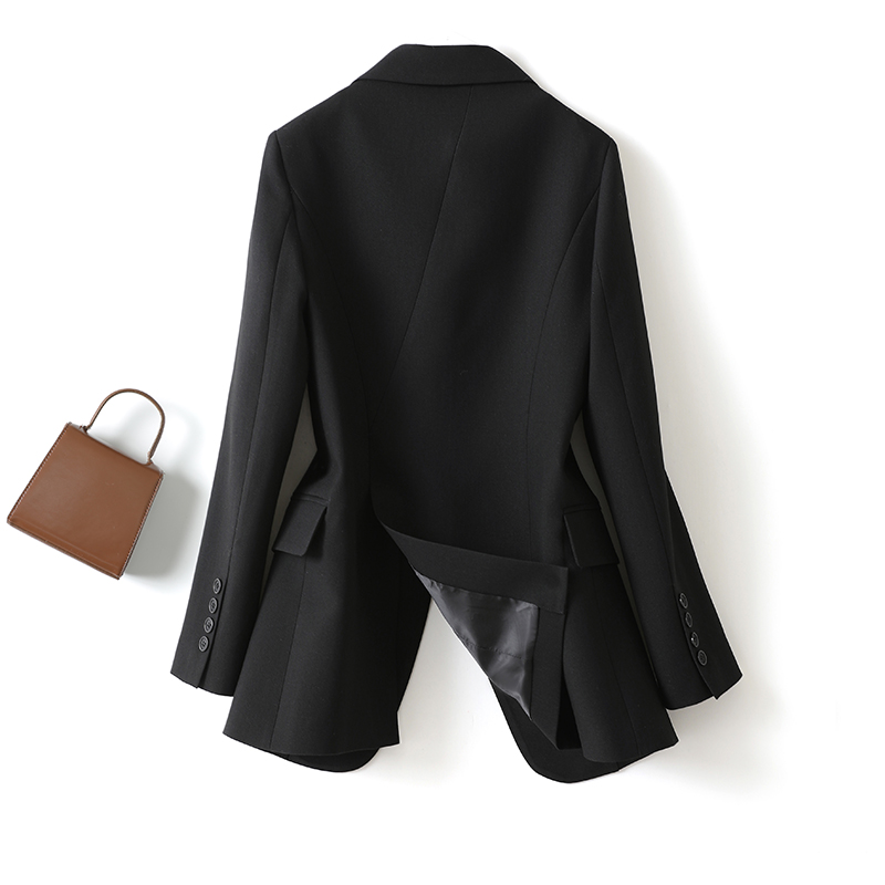 Spring-autumn suit jacket woman 2022 Spring dress free of ironing for waist and body design feeling small and small west suit black