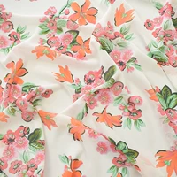 Cao chất lượng mô hình có độ nhớt cao vải mùa xuân và mùa hè chiffon vải vải in hoa mực trắng với gió quần áo mềm - Vải vải tự làm vải cotton 4 chiều