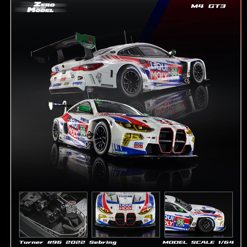 In Stock Zero Blast Model 1:64 Alloy Car Model M4 Gt3 Daytona No. 96 Racing Car