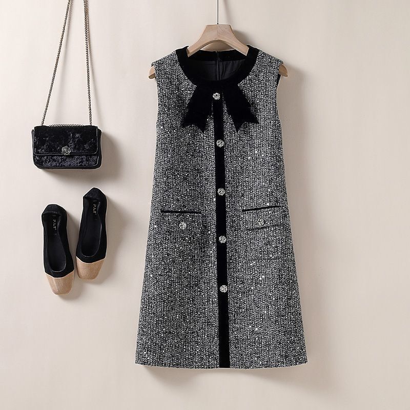 Light Luxury and High-End Style Sequined Sleeveless Dress for Women, 2026 Spring and Autumn New Style, Elegant and Fashionable Tank Dress