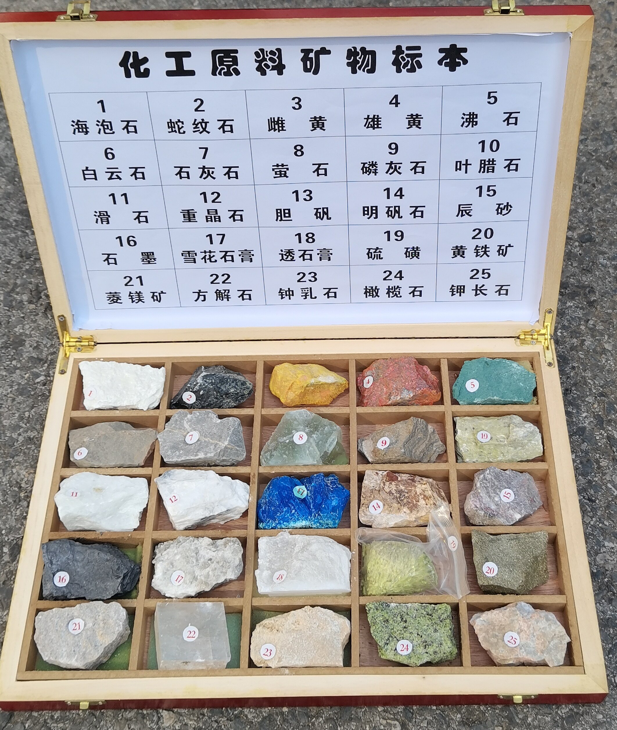 25种化工原料矿物标本 4x6cm收藏标本