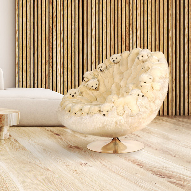 Designer chair creative personality Art Alien doll Animals paparazzi Lazy Art Polar Bear Sofa Chair-Taobao