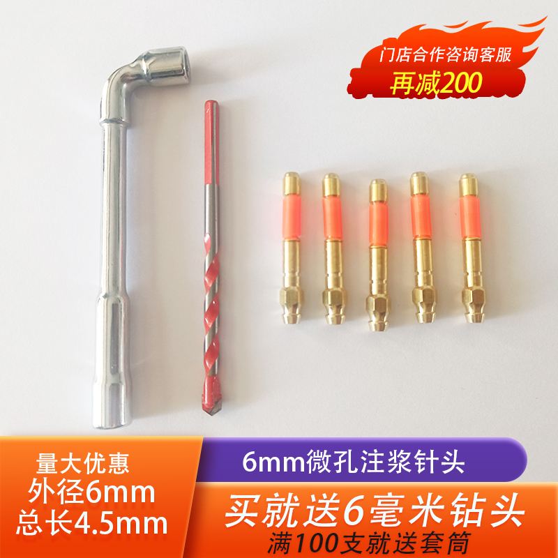Micro-Porous Grouting Needle High-Pressure Grouting Waterproofing for Bathroom and Balcony, No Need to Break Tiles, Minimal-Invasive Grouting Nail 6mm