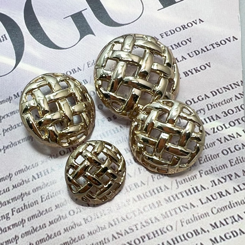 Hollow Woven Round Buttons, Gold-Colored Coat, Trench Coat, Sweater, Cardigan, Skirt Buttons, Round Suit Buttons