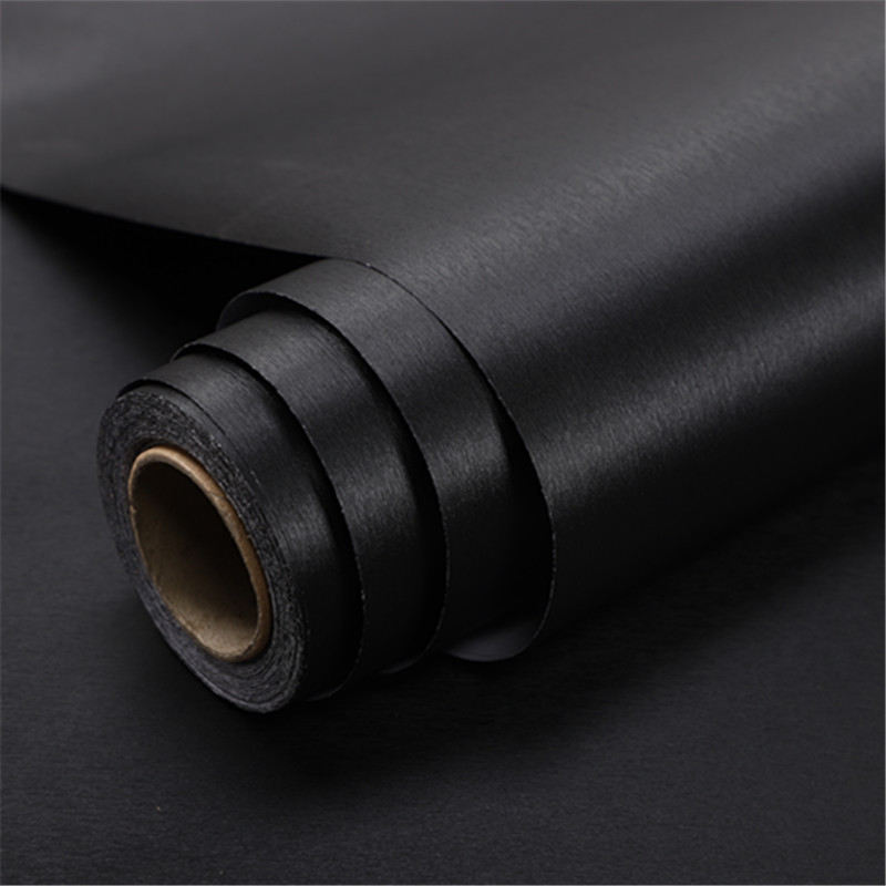 Black Brushed Stainless Steel Refrigerator Sticker Self-Adhesive Pure Black Background Wall Sticker Wallpaper Decoration Cabinet Fish Tank Sticker