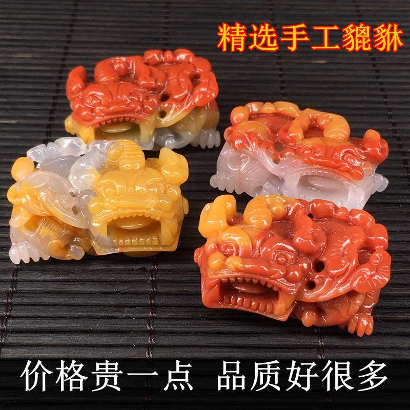 Selected Huanglong jade overlord brave pendant natural Huanglong jade original stone handmade carved brave pendant real jade