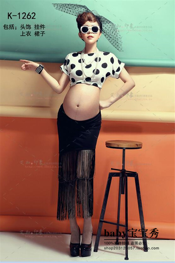 Thời trang mới 2018 của phụ nữ mang thai ảnh quần áo studio chụp ảnh quần áo thời trang mẹ chụp ảnh quần áo shop đầm bầu