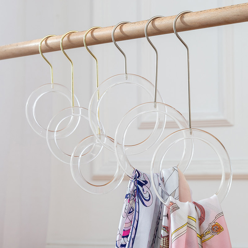 Clothing Shop S Hook Crystal Acrylic Rings Multifunctional Transparent Circle Hanger Hooks Scarf scarves tie frame