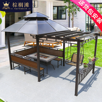 Courtyard Chinese vineyard Awning Yard Yard Outdoor Garden modern Easy Pavilion Villa Embalming Wood Leisure Pavilion