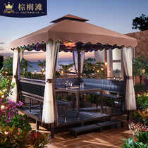 Anti-Corrosive Wood Casual Kiosk Outdoor Cool Kiosk Villa Courtyard roof Garden Easy assembly of farmhouse Letents Tent Cool Shed