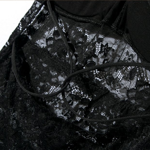 Mùa thu nữ dài phần đáy với dây đai màu đen backless chéo trở lại ống top ren ren ngực pad áo ngực su