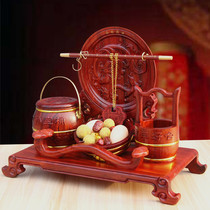 Solid wood childrens bucket decoration set Wedding wedding supplies Early birth of precious children Wedding room dowry mahogany seven-piece set large