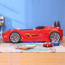 Childrens bed boys and girls cartoon car running lathe car type racing single bed creative Multifunctional leather bed