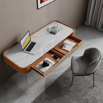Italian style acrylic desk saddle leather home study desk small apartment bedroom light luxury rock board computer desk