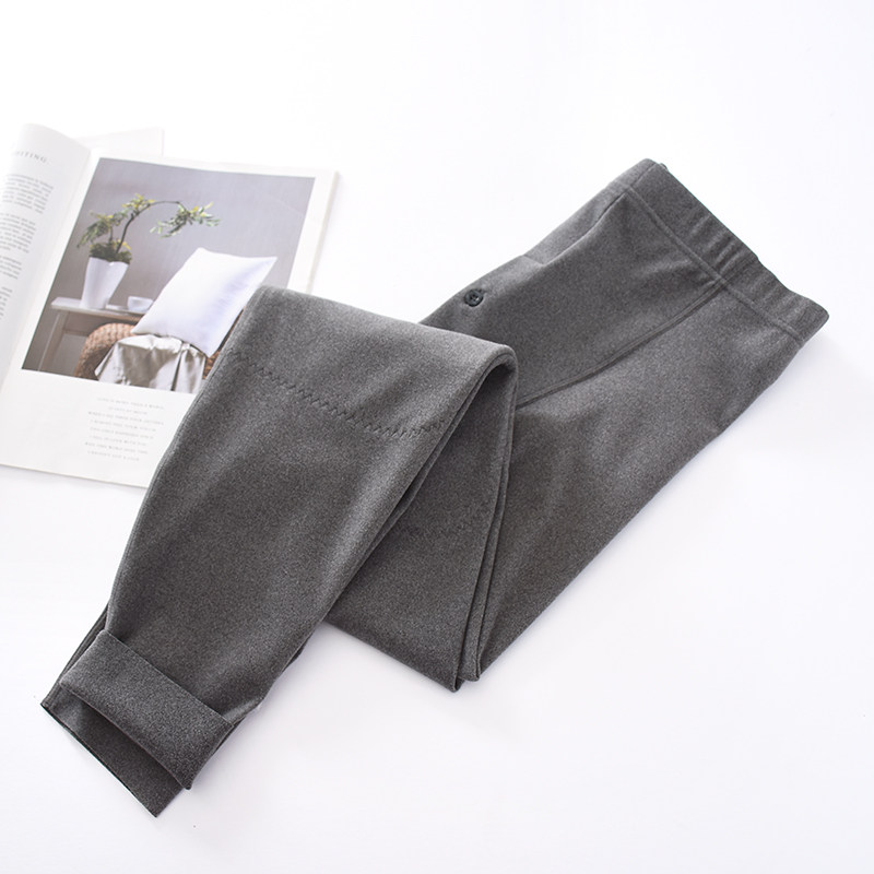 Duvet Fever Fiber Sanitary Pants Men's NO MARK Suede High Waist Kneecap Kneecap Bottom Inner Lap Pants Warm Pants Long Pants Winter