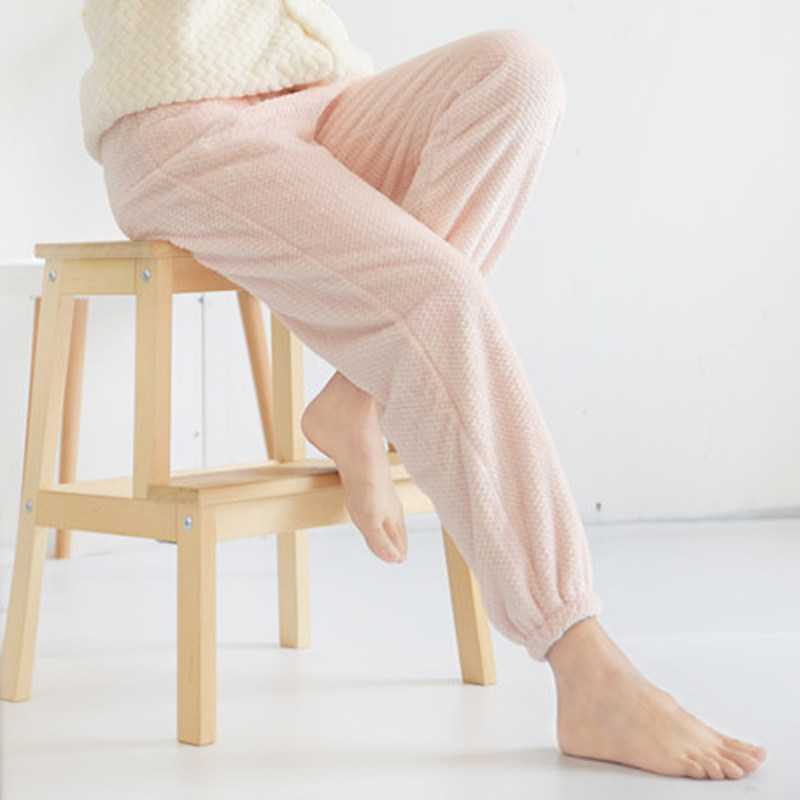 Couple Sleeping Pants Lady Autumn Winter Sky Flange Suede Trousers Easy To Thicken Garnter Coral Suede Home Pants Closed