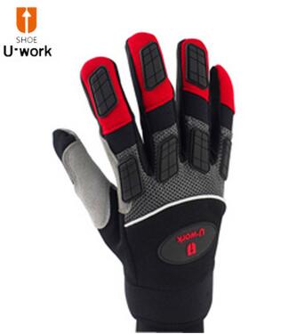 Excellent engineering U-WORK shock-proof tools shock-absorbing anti-collision gloves outdoor riding driving wear-resistant breathable protective gloves