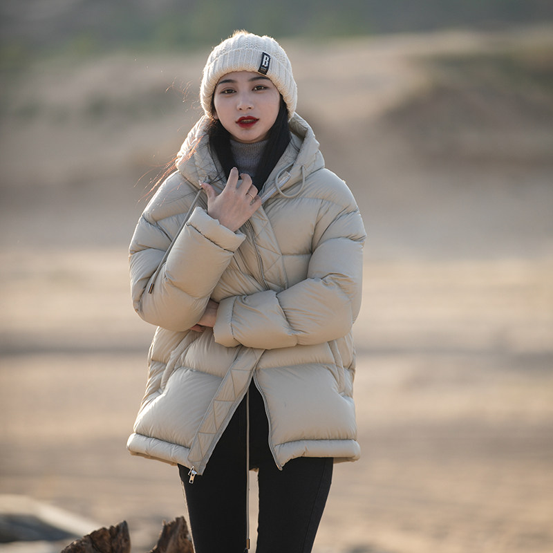 Yuwu 2022 Puff Down Jacket Waisted Mid-length Goose Down Upgraded Version 2 0 Women's Models