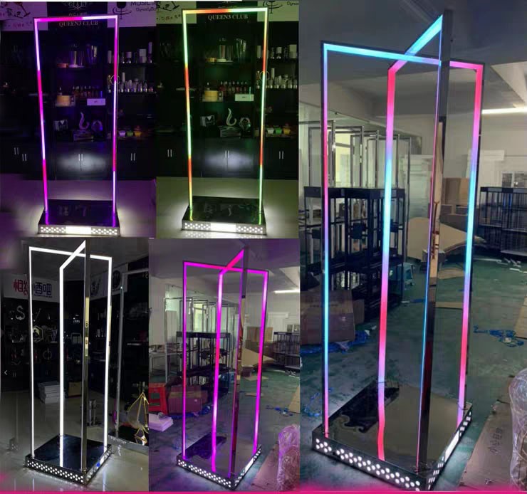 Bar glowing stage LED stainless steel frame point stage mobile laser four - dimensional space point jump