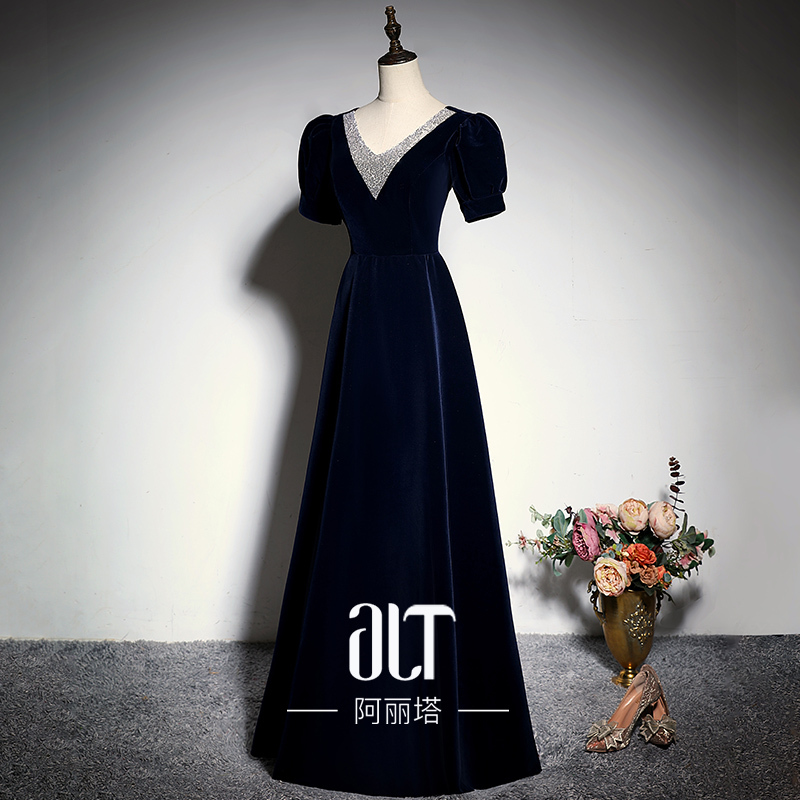 Evening Dress New Style Art Exam Piano Dress Women's Banquet Elegant Performance Choir Dress Host Annual Meeting High-End