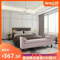 Solid wood bedside Bedtail Bedroom long stool European and American style modern minimalist fashion living room sofa leather stool light and luxurious stool