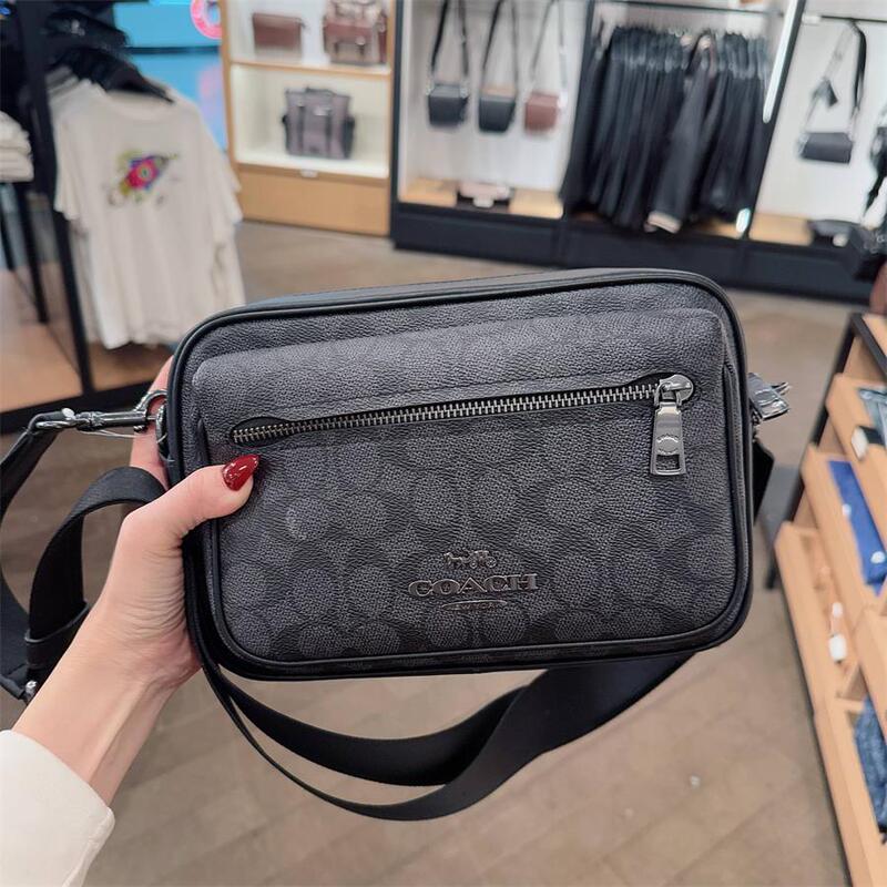 COACH Camera Bag Crossbody Bag 2024 New Men's Elias Flap Shoulder Bag Small Square Bag Simple COACH Camera Bag Crossbody Bag 2024 New Men's Elias Flap Shoulder Bag Small Square Bag Simple