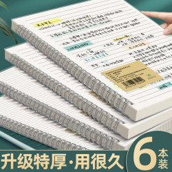 Thickened coil notebook a5 transparent postgraduate entrance examination horizontal line small Gingham b5 small square grid high color value large A4 side flip loose-leaf notebook special notebook for junior high school students and senior high school students