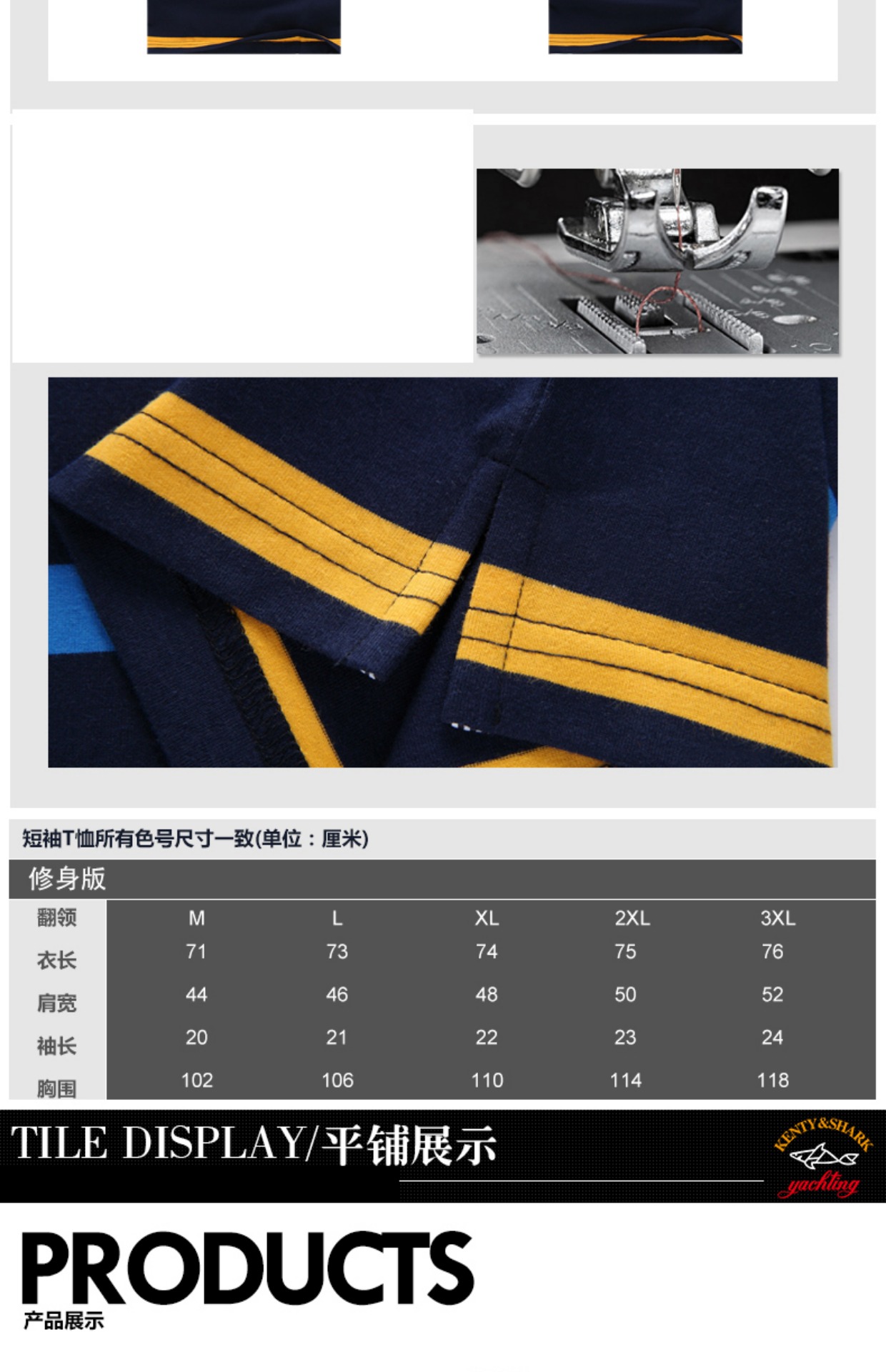 Mùa hè 2019 đích thực cá mập nam ngắn tay áo thun cotton cotton kẻ sọc sọc lỏng áo sơ mi Polo - Áo phông dài áo thun nam dài tay