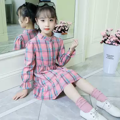 Girls' autumn Super foreign Pai dress children's 2021 Spring and Autumn long sleeve shirt dress children's clothing Net red skirt tide