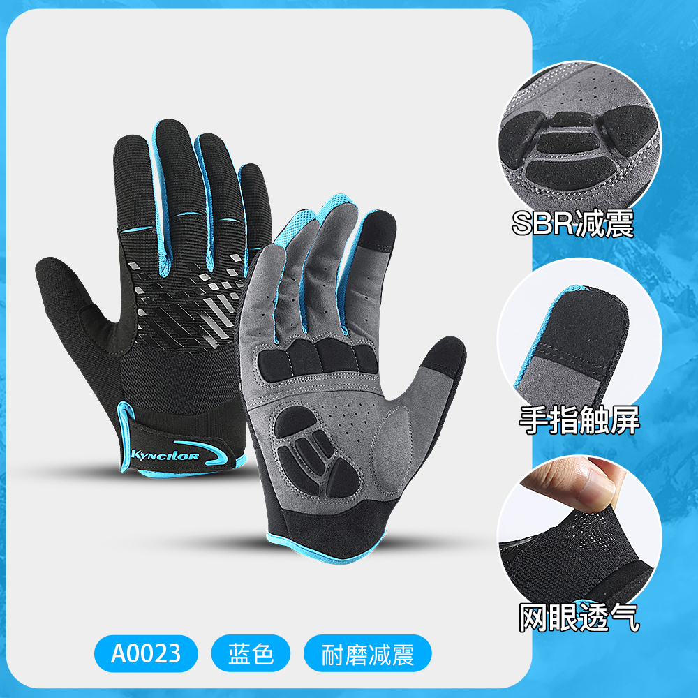 Long finger Spring Summer Fall outdoor male and female universal non-slip and breathable mountaineering bike riding full finger bike touch screen gloves