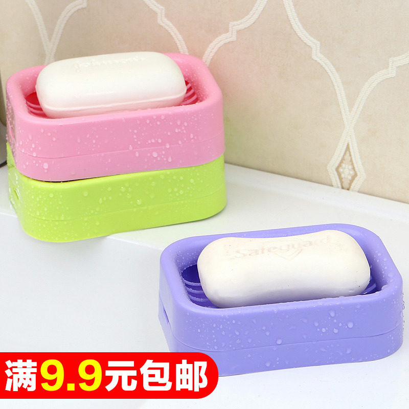 Double-layer asphalt soap box toilet creative portable soap rack soap frame soap box