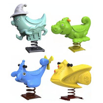 Outdoor children's rocking music train plane rocking horse kindergarten rocking horse turned horse Trojan horse large seesaw toy
