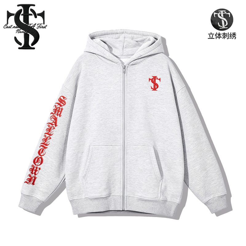 Stk Flagship Store Genuine Embroidered Floral Cardigan Hooded Sweatshirt for Men and Women, American Retro Style, Autumn and Winter Jacket Stk Flagship Store Genuine Embroidered Floral Cardigan Hooded Sweatshirt for Men and Women, American Retro Style, Autumn and Winter Jacket