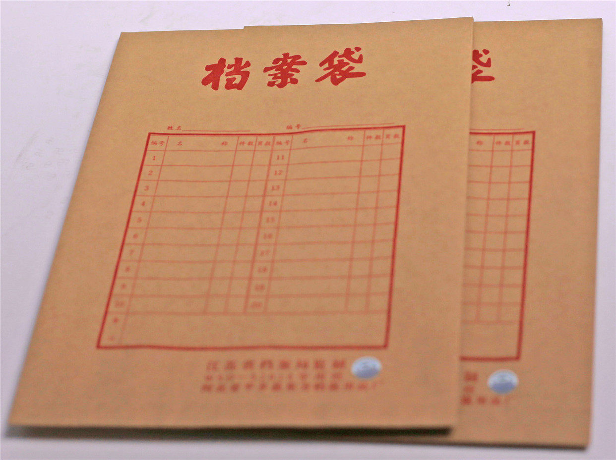 Jiangsu Province Archives Administration System of A4 No acid paper archive bag volume