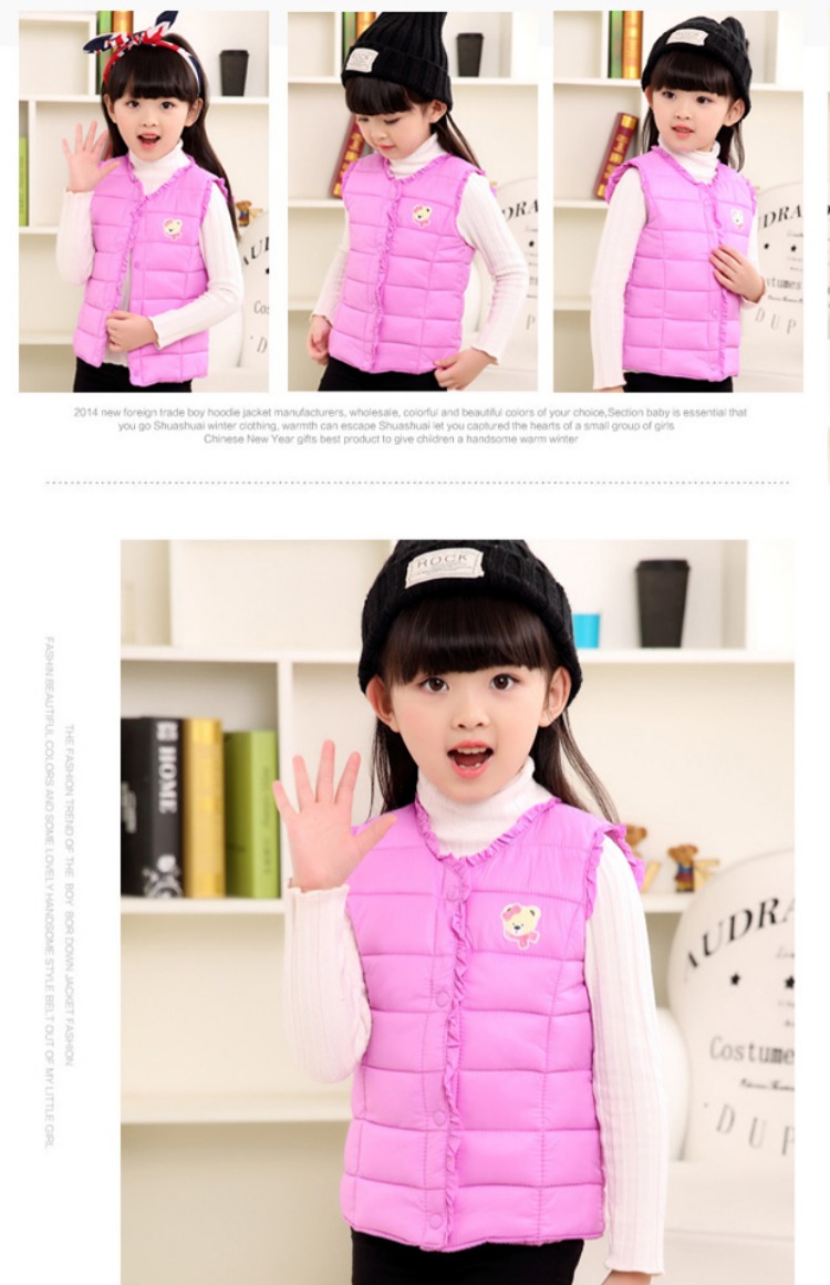 Trẻ em gái mùa đông mặc áo vest cotton 2 mặc 3 trẻ em 4 áo 5 phiên bản Hàn Quốc 6 công chúa 7 tuổi mùa thu và mẫu mùa đông mỏng áo phao cho bé gái