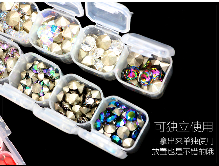 Dụng cụ làm móng khoan hộp 28 lưới riêng biệt mở hộp khoan mà không bị rò rỉ nắp trong suốt với hộp lưu trữ đồ trang sức có thể tháo rời kìm bấm móng