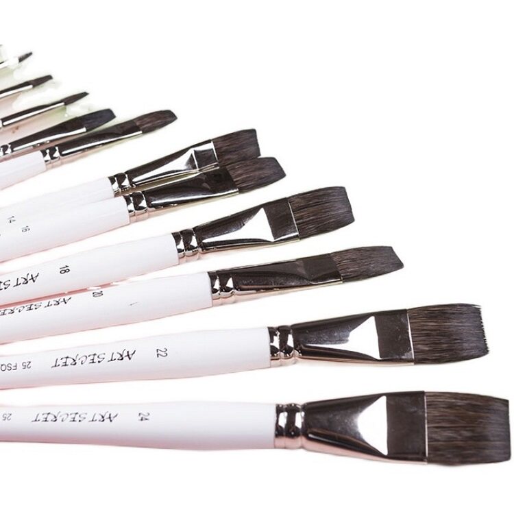 ArtSecret paintbrush 25FSQ squirrel wool brass ferrule professional art watercolor propylene water powder paintbrush suit