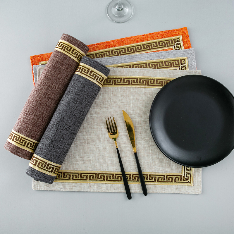 Net Red American Dining Mat Cloth Art Embroidery Decoration Superior Sense New Chinese Plate Mat thermal insulation Anti-scalding table mat rectangle