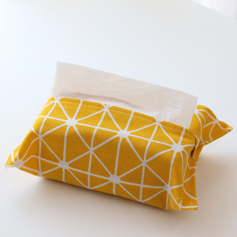 Toilet Paper Boxes Ins Wind Paper Towels Box Cloth Art Dining Room Dining Room Vehicular Extractable Toilet Paper Bag Containing minimalist modern art and art checkered