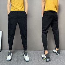 Casual leggings mens trend Korean version of tapered pants thin sports nine points slim summer toe Harlan pencil pants
