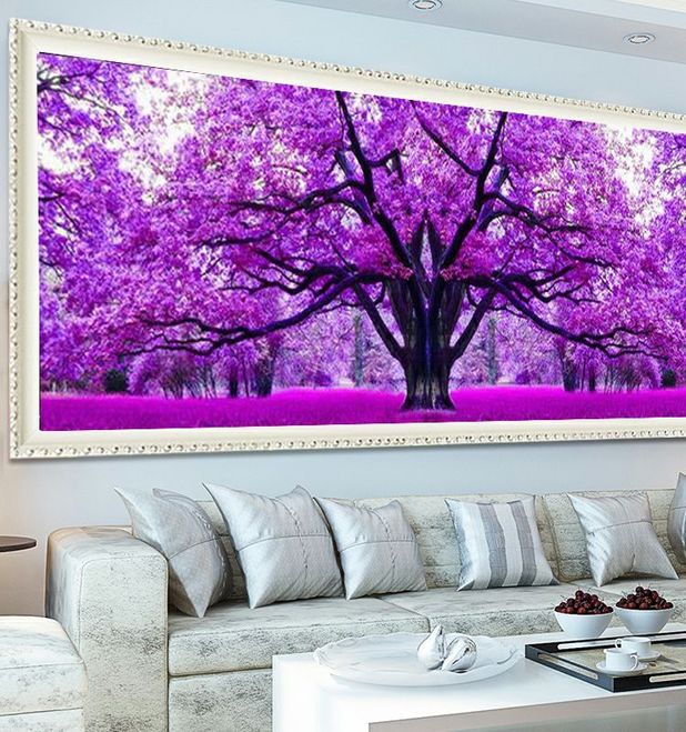 Hoàn toàn mới khâu 5D kim cương sơn phòng khách đầy khoan kim cương vuông nhọn cây anh đào hoa cây cảnh nề chương trình - Công cụ & phụ kiện Cross-stitch tranh thêu gia đình thánh gia