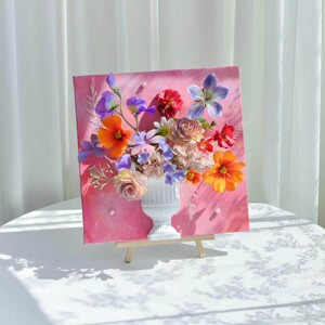 Eternal Flower Half-Wall Vase Painting Colorful Drawing Board Series Retro Plaster Flower Vessel Floral DIY Materials Ha