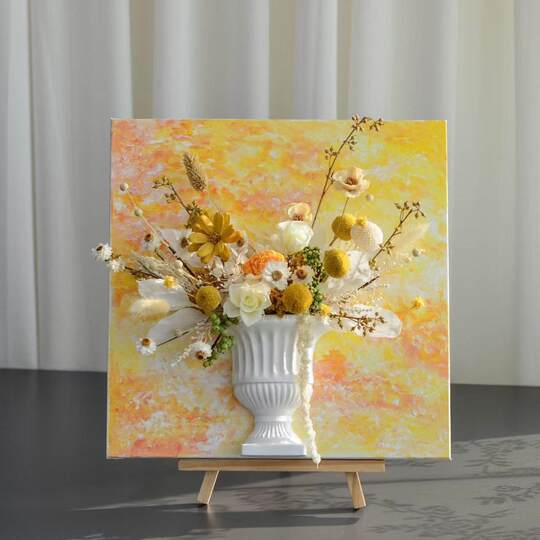 Preserved flower half wall vase painting color drawing board series retro plaster flower vessel floral DIY material handmade gift