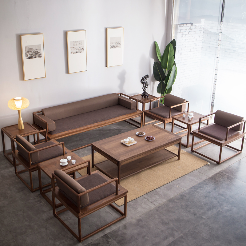 New Chinese conference room Simply reception sofa club business office VIP living room elegant Zen sofa furniture