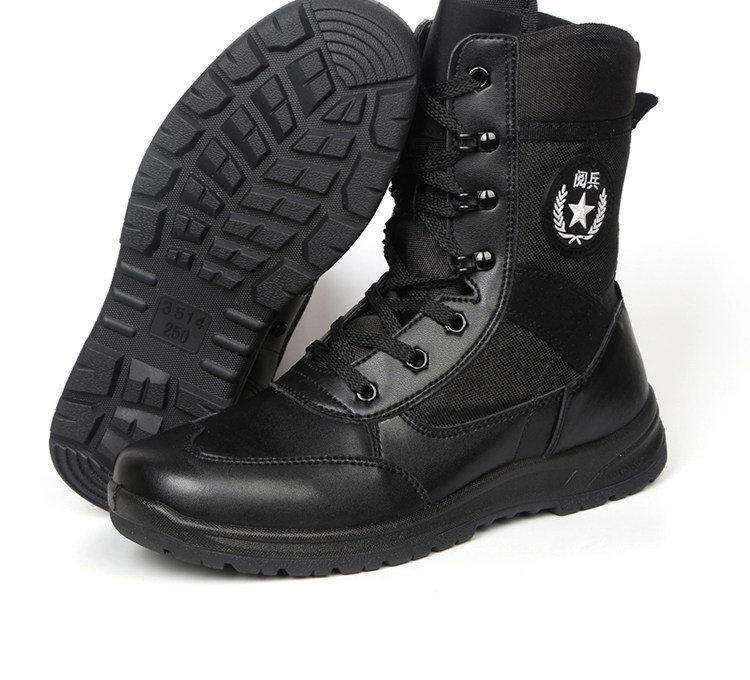 Boots militaires en cuir - lumière - Ref 1399299 Image 25