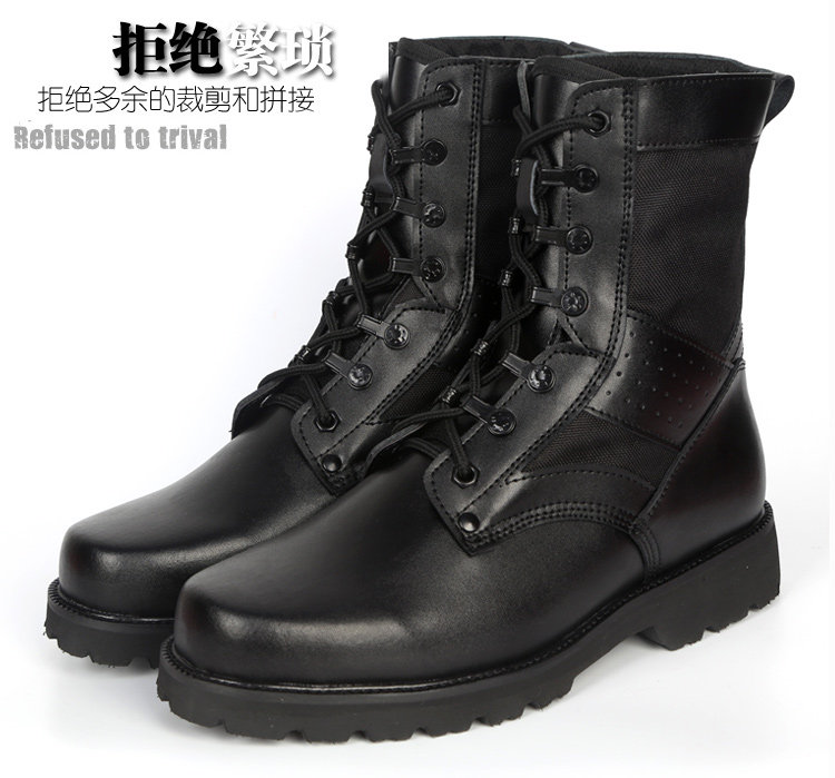 Boots militaires en cuir - lumière - Ref 1398183 Image 20