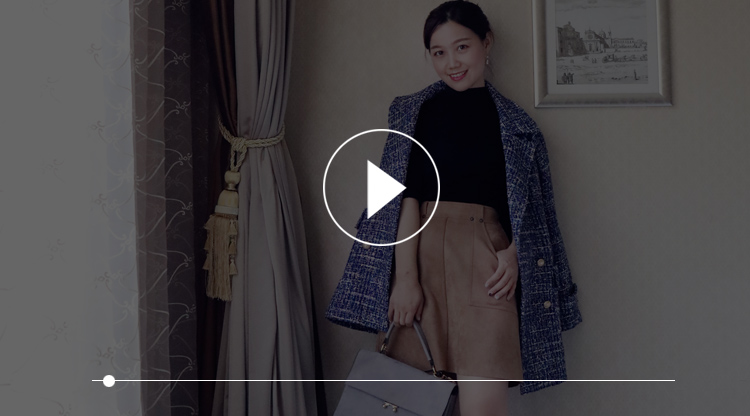 Nhờn ninishare chống mùa giải phóng mặt bằng len mùa đông mùa thu và mùa đông áo len nữ phần dài Nizi áo nữ Hàn Quốc phiên bản áo dạ tweed
