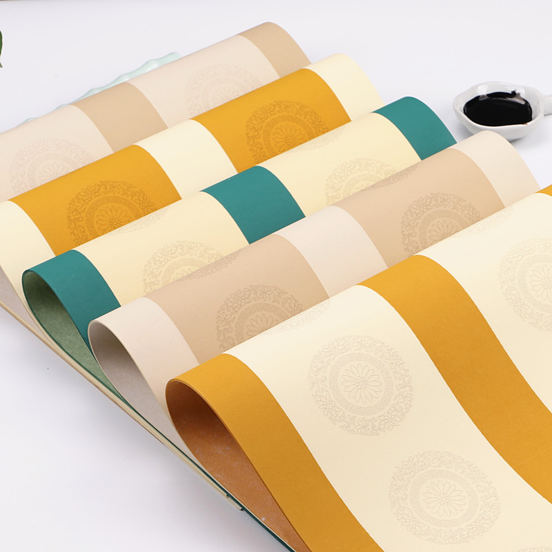 Four-feet-four-open wax-dyed tile When couplets are made of couplets, the special paper for half-raw-cooked calligraphy of works paper